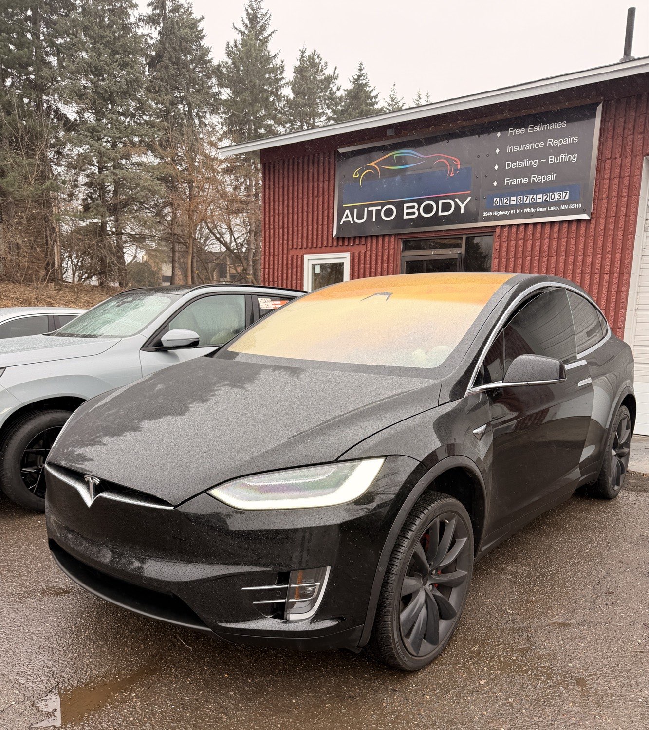 Primeline Auto Body shop on Highway 61 in White Bear Lake, MN